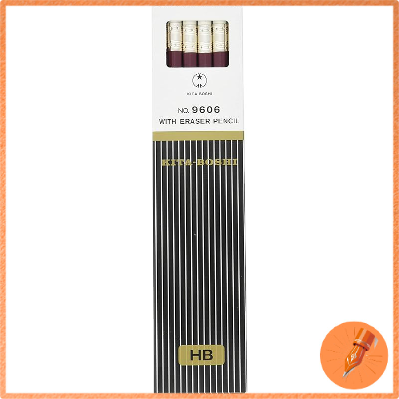 Hokusei Pencil High-Quality Pencil with Eraser HB #9606 1 Dozen 19606