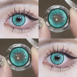 JEWELENS 1 คู่อะนิเมะคอสเพลย์คอนแทคเลนส์สี Cyan นักเรียนฮาโลวีน Softlens