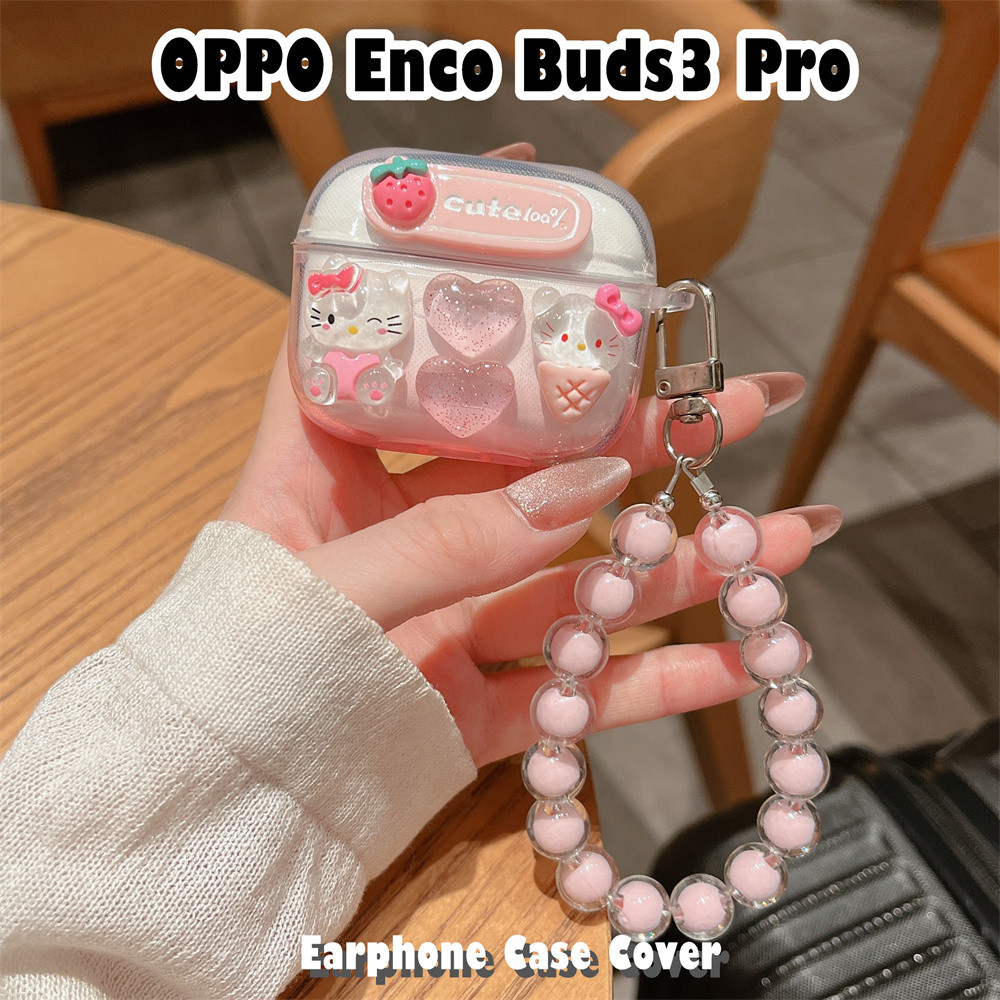 คุณภาพสูงสําหรับ OPPO Enco Buds3 Pro Case เคสหูฟังหวานน่ารักการ์ตูนปลอกซิลิโคนอ่อนนุ่ม