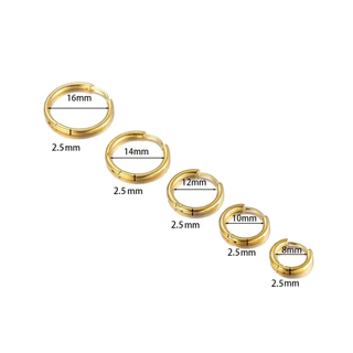 {10 ชิ้น/แพ็ค} ต่างหูสแตนเลสต่างหูมินิมอลสีทองต่างหูห่วงธรรมดาอุปกรณ์เสริม DIY หญิงหูวงกลมทุกคู่