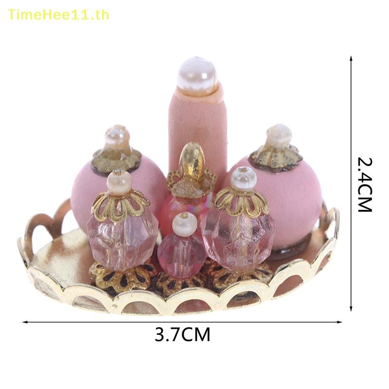TimeHee 1:12 Dollhouse Miniature สีชมพูถาดน้ําหอมตุ๊กตา House ห้องนอน Bath Decor TH - รูปที่ 5