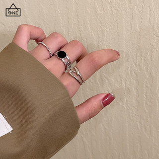 COD❤️แหวนเปิดทรงเรขาคณิตสไตล์เท่และแหวนนิ้วชี้แบบอารมณ์ดี 3 …