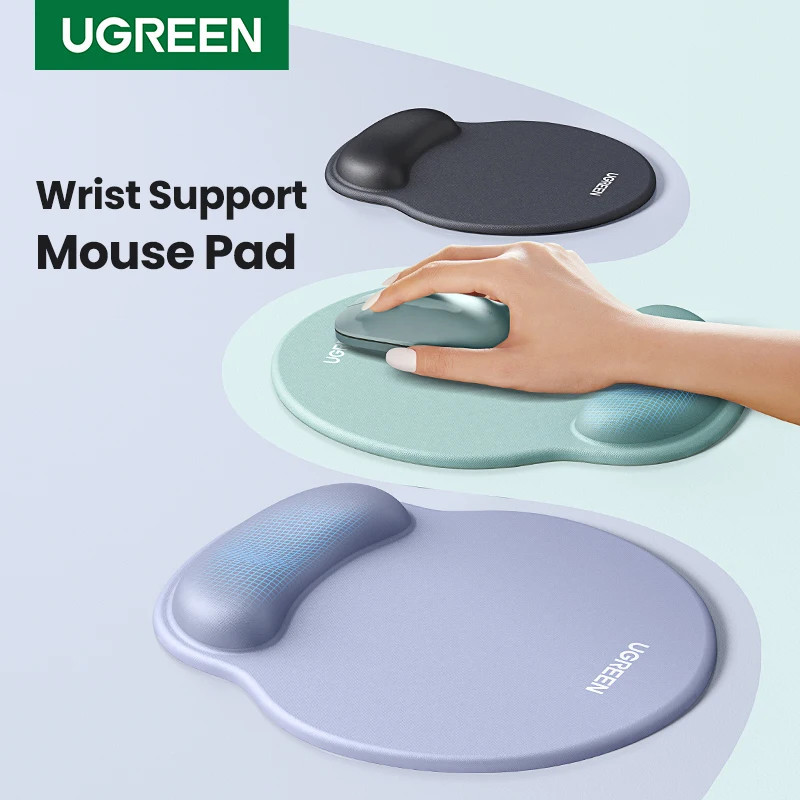 UGREEN แผ่นรองเมาส์สายรัดข้อมือ Ergonomic Mousepad เมมโมรี่โฟมกันลื่นสําหรับ Office Home คอมพิวเตอร์ PC