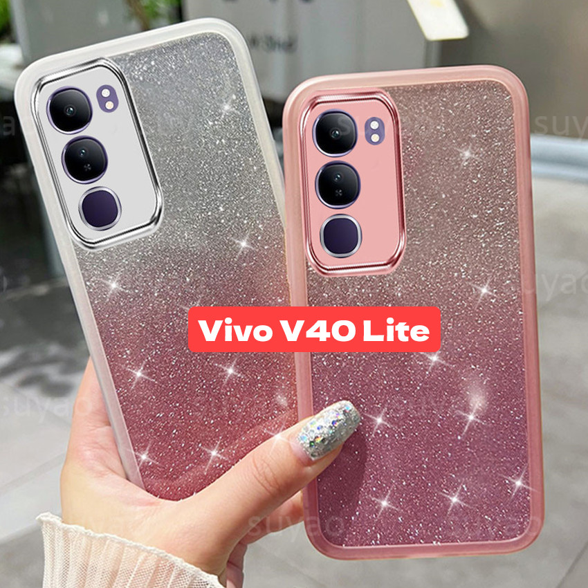 สําหรับvivo Y19S V40 Lite V40Lite 2024 เคสโทรศัพท์หรูหราBling VivoV40Lite VivoV40 Pro VivoY19S V30 V29 Eสาวน่ารักSlim Soft GlitterปลอกShockProof Full Shellปกหลัง