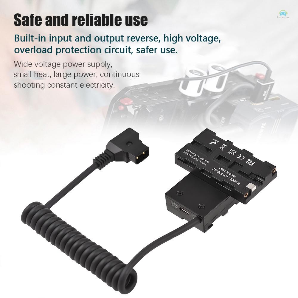 Yb2 Power Adapter Dual-Sided F550 NP-F Dummy แบตเตอรี่ Cross-Shaped to D-Tap สายไฟ 5-12V Type-C สําหรับ Field Monitor ไฟ LED ไร้สาย V