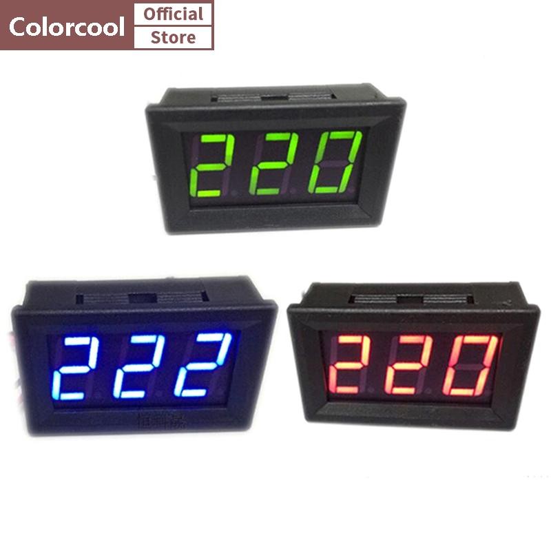 Th AC 70-500V โวลต์มิเตอร์แบบดิจิตอลจอแสดงผล LED 2 สายไฟโวลต์มิเตอร์ทดสอบแรงดันไฟฟ้า HH