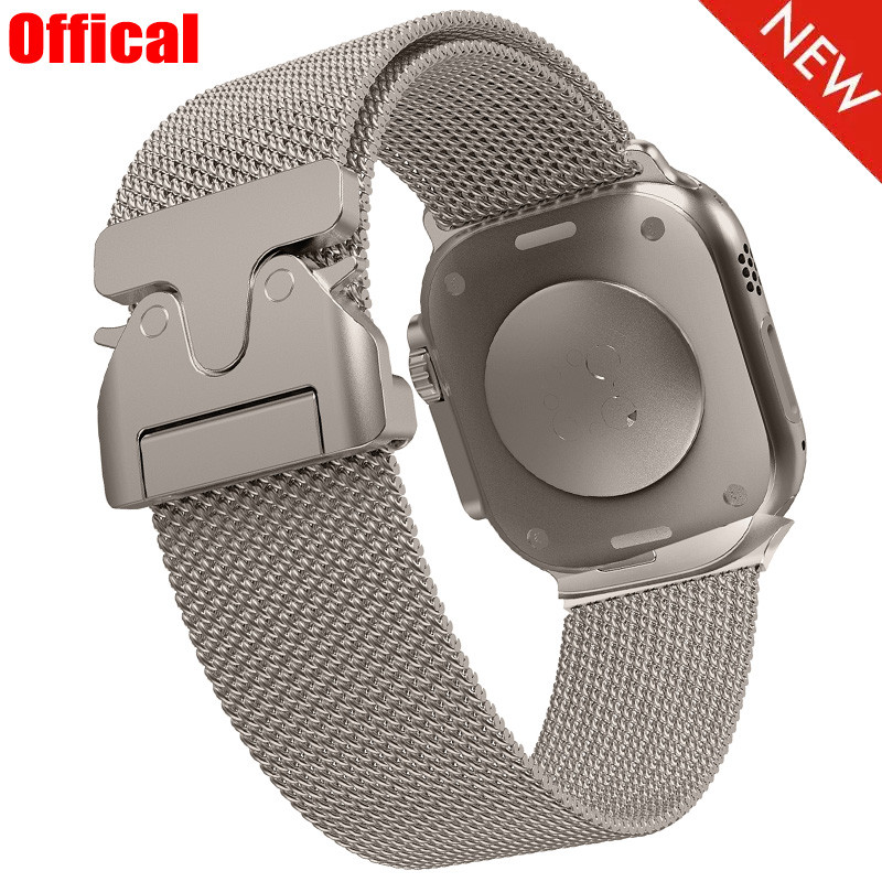 2024 Offical Milanese Loop สําหรับ Apple Watch 10 46 มม.42 มม.49 มม.45 มม.41 40 44 มม.38 ธุรกิจสแตนเลสสําหรับ iWatch Ultra 2 9 SE 8 7 6 3 5 4