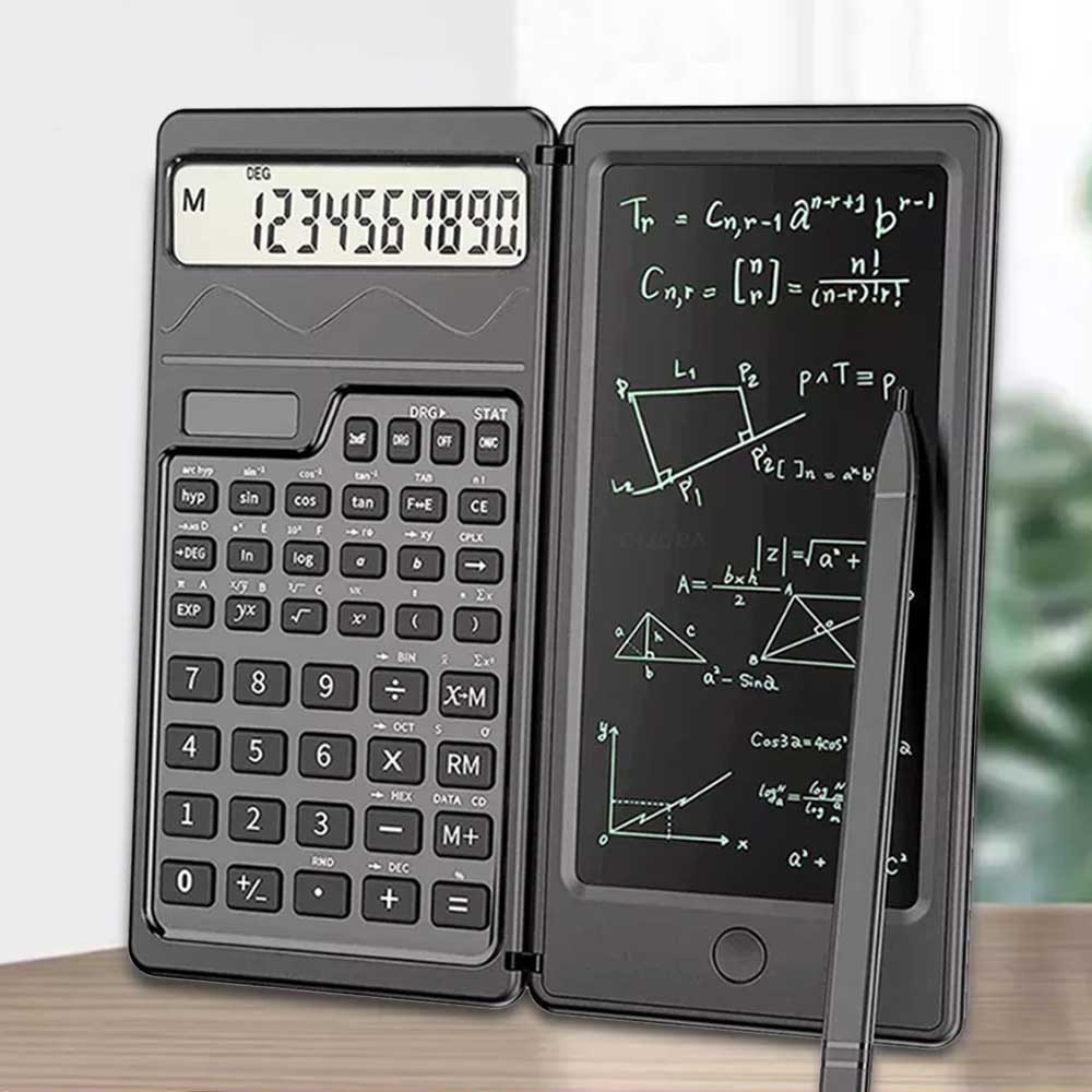 Scientific Calculator with 6 Inch Erasable LCD Writing Tablet Calculator Notepad