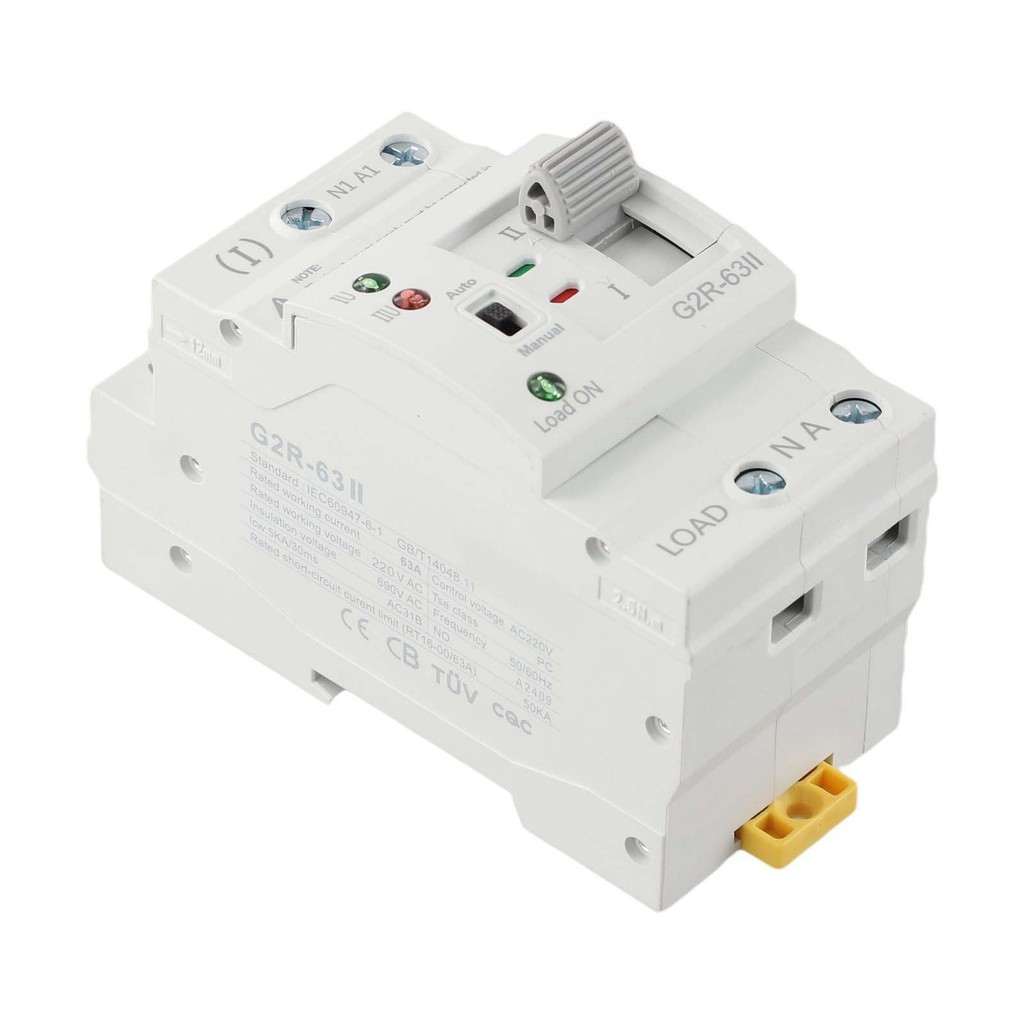 [มีในสต็อก] Ats Dual Power สวิตช์โอนไฟฟ้าอัตโนมัติ 2P 63A 220V สําหรับเครื่องกําเนิดไฟฟ้า
