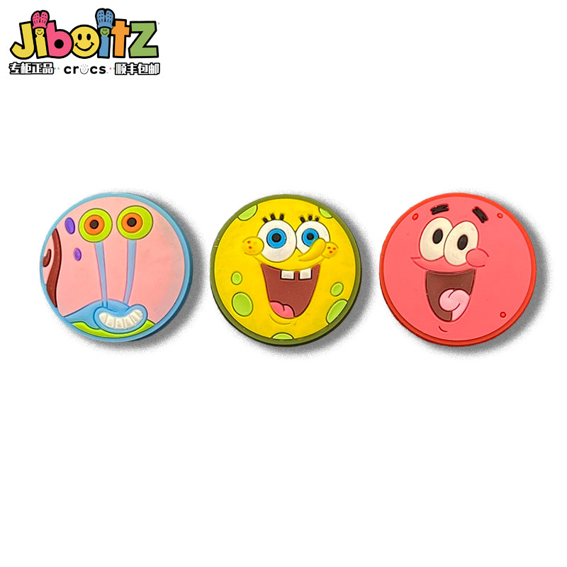 Hole รองเท้าอุปกรณ์เสริม jibbitz crocs อุปกรณ์เสริมรองเท้าดอกไม้ตกแต่งหัวเข็มขัด DIY SpongeBob SquarePants การ์ตูนรองเท้าหัวเข็มขัดเครื่องประดับ Texture รองเท้าดอกไม้