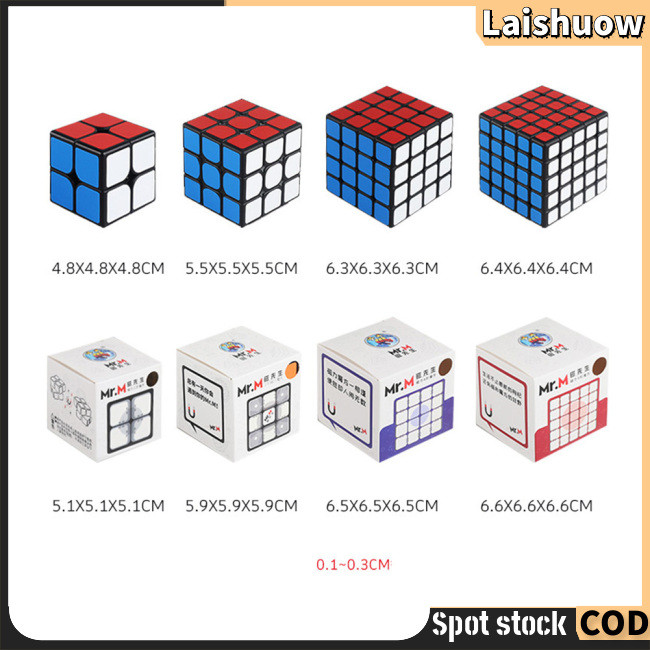 Laishuow MR.M Magnetic Magic Cube 2x2 3x3 4x4 ปริศนาเด็ก Cube
