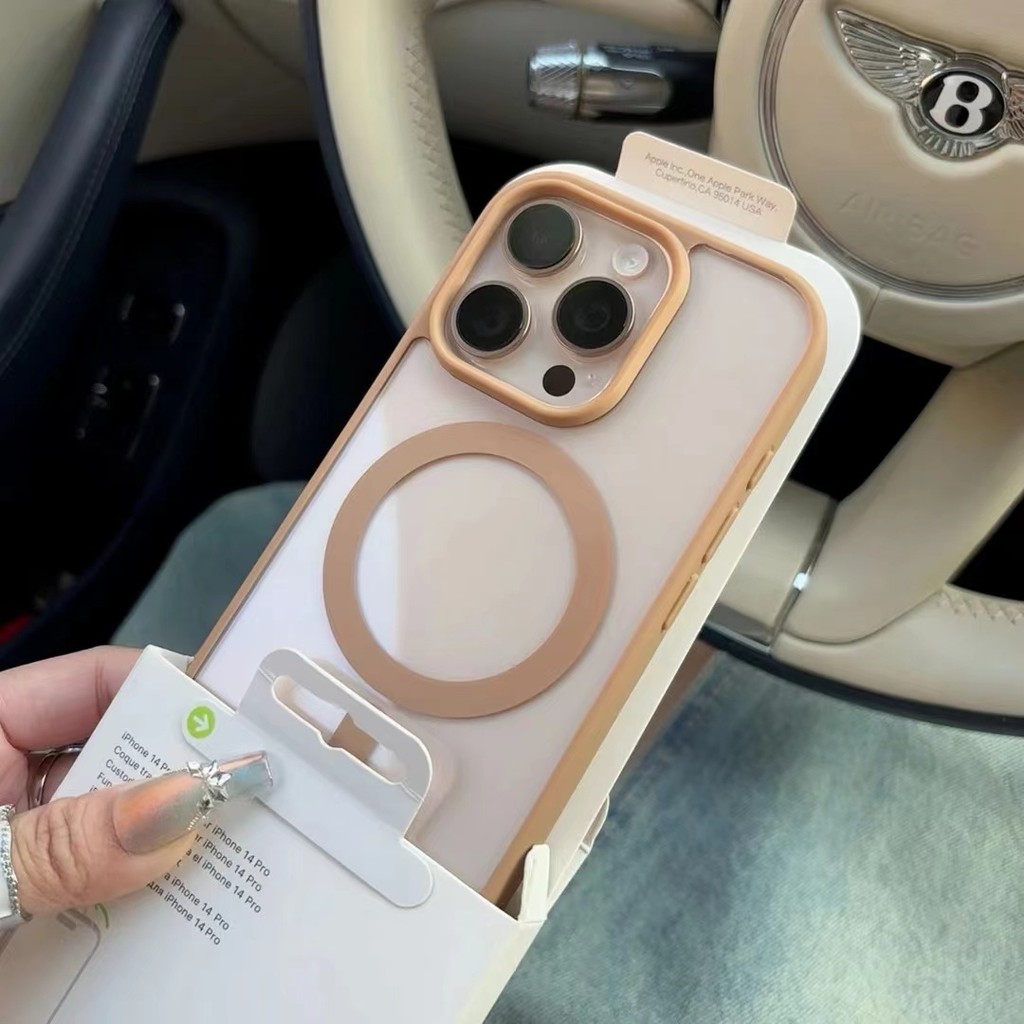 เหมาะสําหรับ iPhone 16 Pro Max 15 14 13 12 11 Pro Max Plus TPU เปลือกแม่เหล็กโปร่งใส