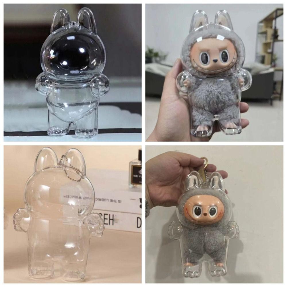 Kowen Labubu เกราะป้องกัน กันน้ําป้องกันการสูญหาย|Labubu Storage Bag, กระเป๋าแขวนสะสมกันฝุ่น Peadant 17 ซม. PVC Ita Bag Figure