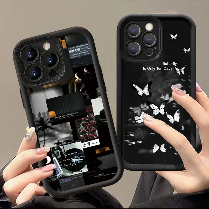 ปลอกสําหรับ Xiaomi Mi 11 Lite 5G NE Mi 14T 13T 14 Pro 13 12T 12 Pro Poco F6 F3 F5 X5 X3 X6 M6 Pro 4Gน่ารักป้ายวินเทจดอกไม้ผีเสื้อซิลิโคนนุ่มMatte Cover
