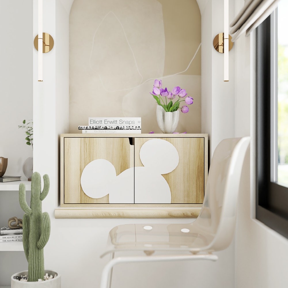 Disney Home กล่องอเนกประสงค์ DISNEY รุ่น MICKEYCUBE-G สีน้ำตาลอ่อน (70x30x35 ซม.) แบรนด์ KONCEPT FURNITURE