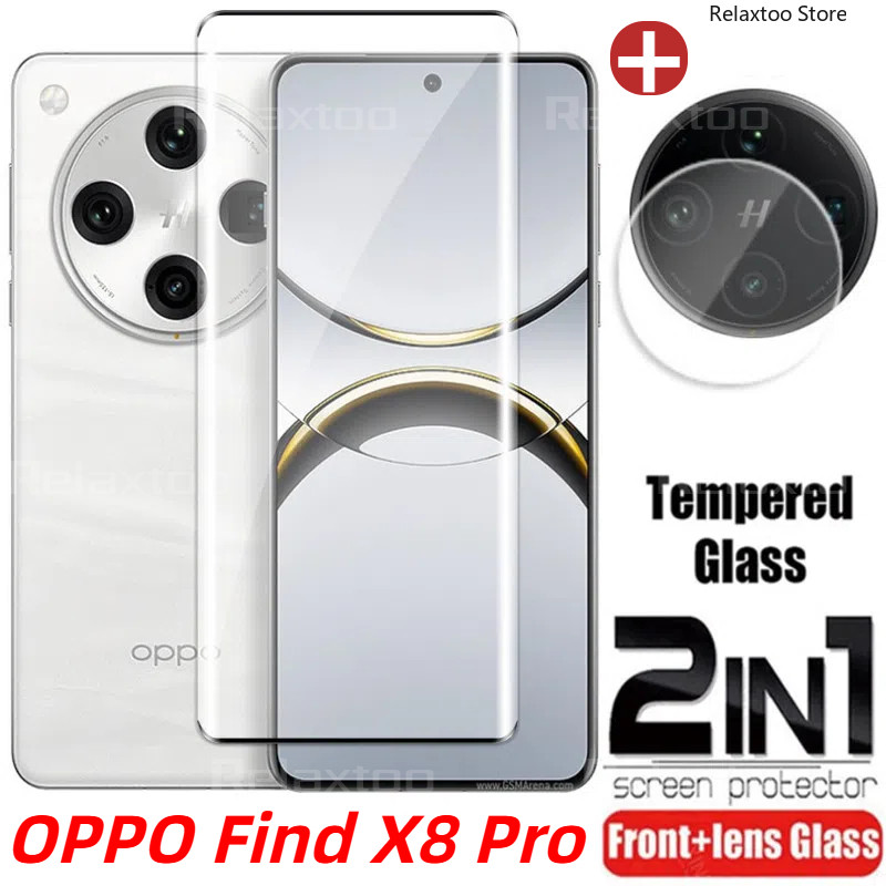 Oppo FindX8 Pro 5G 2in1 3D โค้งกระจกนิรภัยสําหรับ OPPO ค้นหา X8 Pro X8Pro OPPOFindX8Pro 5G เลนส์กล้องด้านหลังป้องกันหน้าจอฟิล์มแก้วป้องกัน