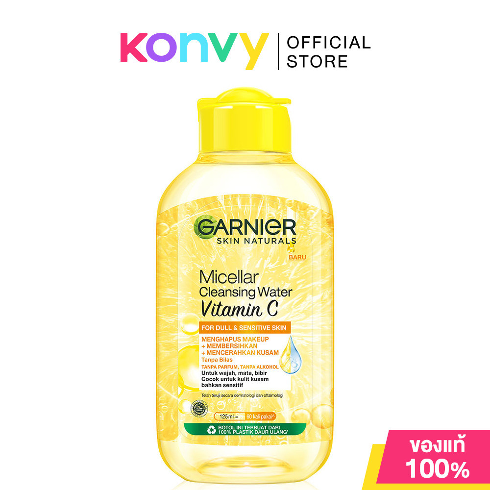 Garnier Micellar Cleansing Water Vitamin C 125ml การ์นิเย่ ไมเซล่า คลีนซิ่ง วอเตอร์.