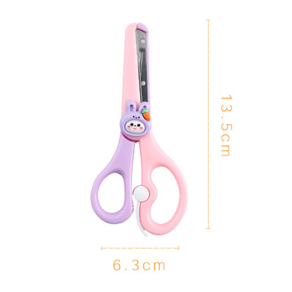 กรรไกรพลาสติก สีลูกกวาด สำหรับกระดาษตัด ทำมือ DIY กรรไกรสแตนเลส กรรไกรตัดกระดาษขนาดเล็ก การ์ตูนน่ารัก - รูปที่ 7