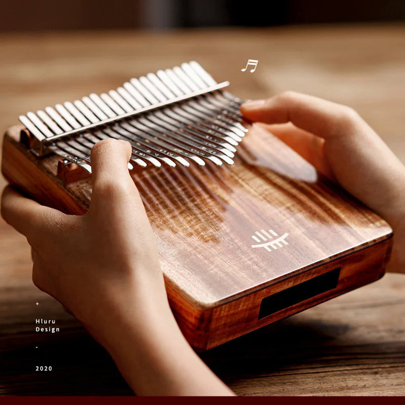 Hluru Kalimba 17 Key with Hole Full Solid Wood Thumb Piano 21 Key Kalimba Musical Instrument Profess
