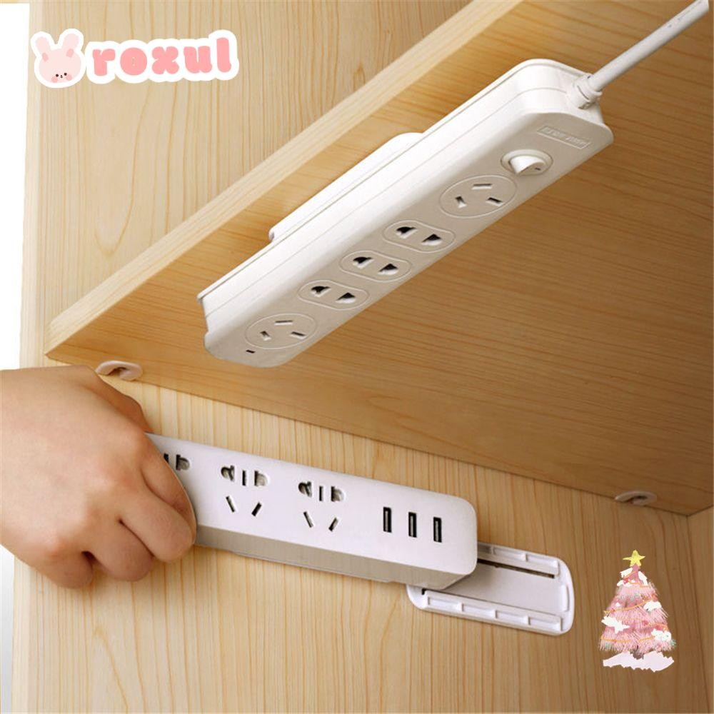 Roxul ที่วางรางปลั๊กไฟ Punch-free Gadget ซ็อกเก็ต Self-Adhesive Storage ชั้นวาง Wall Fixer ติดผนัง