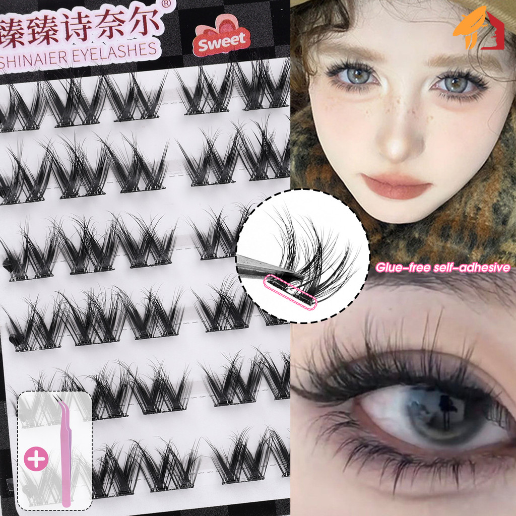 Soft Real Big Steamed Rolls 5D ขนตาปลอม - ก้านโปร่งใสที่มองไม่เห็น Grafted Lashes - กาวแบบพกพาฟรีปลอม-lash