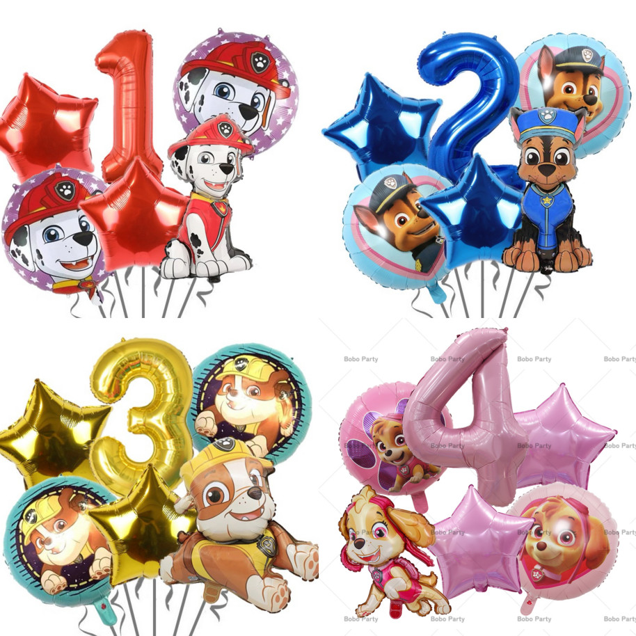 การ์ตูนสำหรับเด็ก Wang Wang Team Digital Package การตกแต่งพื้นหลังปาร์ตี้วันเกิดลูกโป่งฟิล์มอลูมิเนียมจัดเวทีจัดเลี้ยงตกแต่งวันเกิดจัดปาร์ตี้ลูกโป่งปาร์ตี้วันเกิด