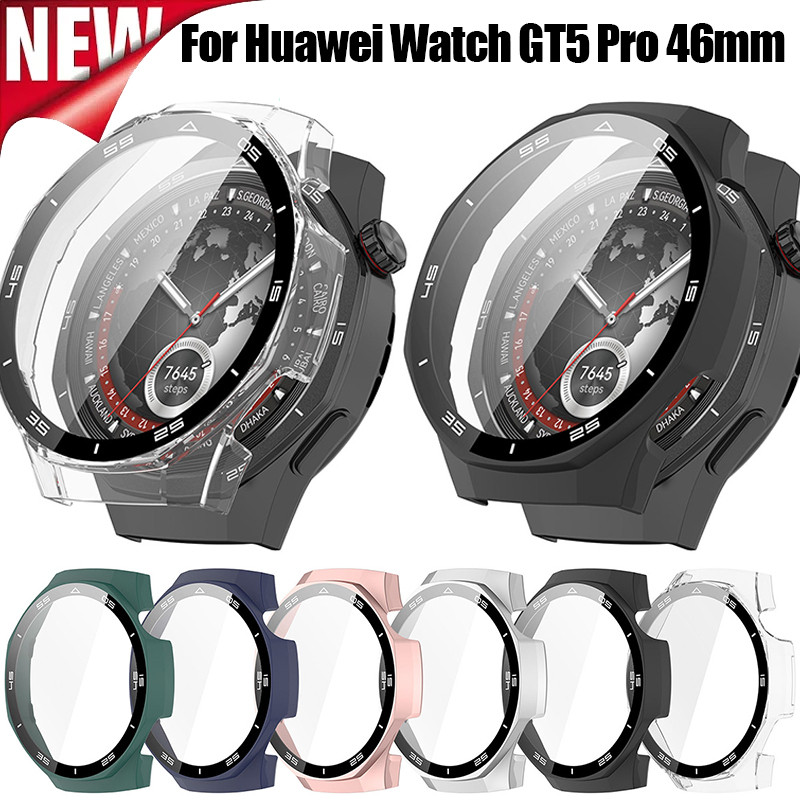 กรณีพีซีเข้ากันได้กับนาฬิกา Huawei GT5 Pro 46 มม.กระจกนิรภัยป้องกันหน้าจอ Hard PC ป้องกันกันชน Huawei GT5 Pro