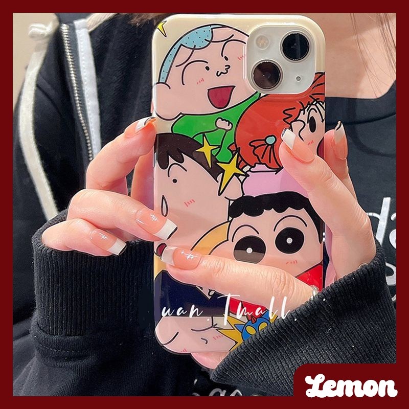 [Lemon] เคสโทรศัพท์มือถือ ซิลิโคนนุ่ม แวววาว ลายการ์ตูนชินจัง สีกากี สําหรับ iPhone 14 14pro 14plus 14promax 7 8 7plus 8plus 11 12 X XS XR XSMAX 11pro 12pro 111promax 13 13pro 13pro