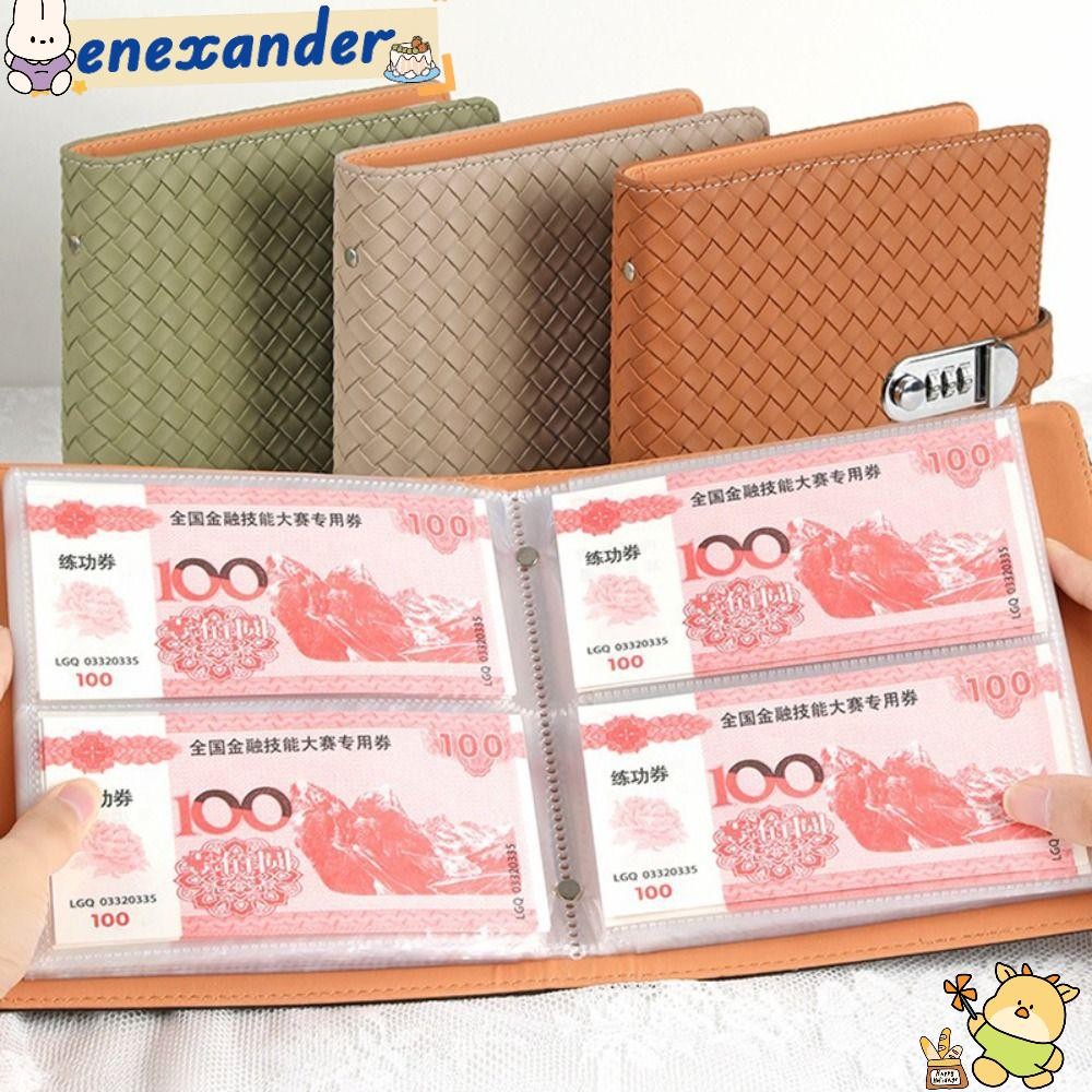 Enexander 100 ซอง Challenge Binder, หนัง PU แบบใช้ซ้ําได้ประหยัดเงิน, แฟชั่นพร้อมรหัสผ่านล็อคสมุดเก็บธนบัตรกันน้ํา
