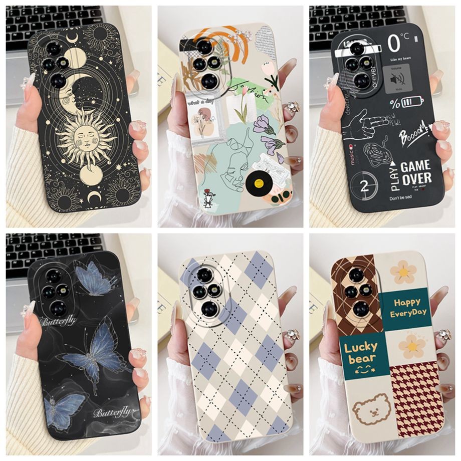 สําหรับ Honor 200 5G / Honor 200 Pro 5G ปลอกการออกแบบใหม่ Square Protection เคสโทรศัพท์มือถือ Soft Smooth ซิลิโคนเหลวกันกระแทกฝาหลัง
