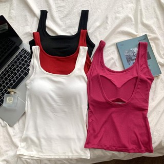 KOKO- เสื้อชั้นในสตรีสั้นแขนกุดสีทึบเซ็กซี่สำหรับผู้หญิง เกา…