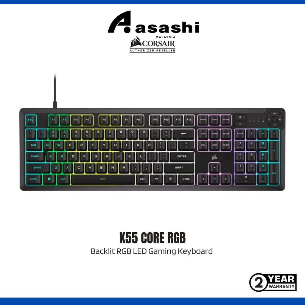 Corsair K55 CORE RGB / K55 RGB PRO Backlit Gaming Keyboard CH-9226765-NA, COMBO HARPOON RGB PRO CH-9