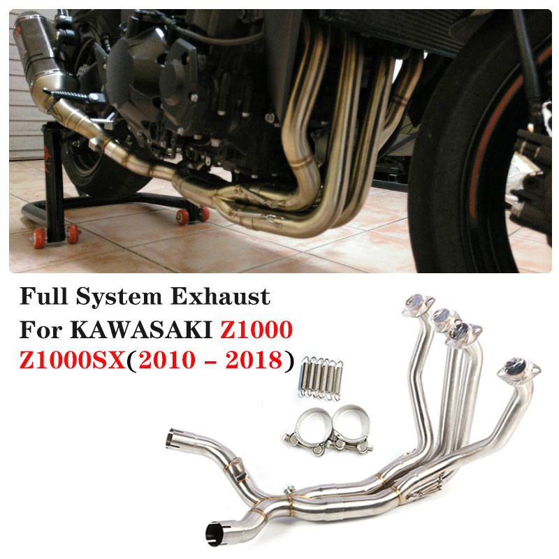 KAWASAKI ขาย!! Z 1000รถจักรยานยนต์ดัดแปลงสแตนเลสท่อไอเสียท่อด้านหน้าหลอดเต็มระบบสําหรับคาวาซากิ Z100