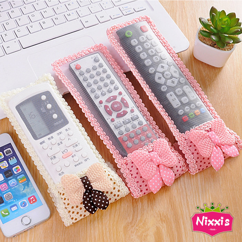 NIS ซองใส่รีโมตคอนโทรล ประดับโบว์ มุ้งมิ้ง น่ารัก Remote control cover