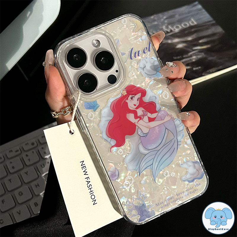 การ์ตูนนางเงือกเจ้าหญิงเข้ากันได้เคสไอโฟน 11 16 15 13 12 14 Pro Max 16 7 8 16 15 14 Plus XR X XS Max SE กระดาษลูกอมเคส