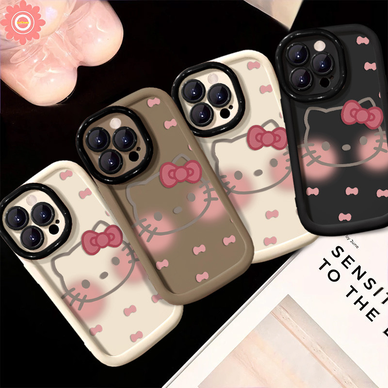 แฟชั่นการ์ตูน Hello Kitty เคสโทรศัพท์สําหรับ IPhone 7 8 8Plus 11 12 13 1614 16 15 Pro Max X XS XR SE 2020 รวมทุกอย่างซิลิโคนปกหลัง