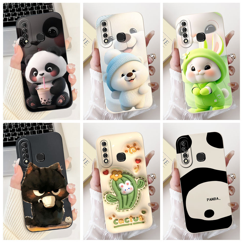 Huawei Y9 Prime (2019) STK-L21 STK-L22 STK-LX3 Casing Cute Rabbit Panda Cartoon Lens Protective Soft