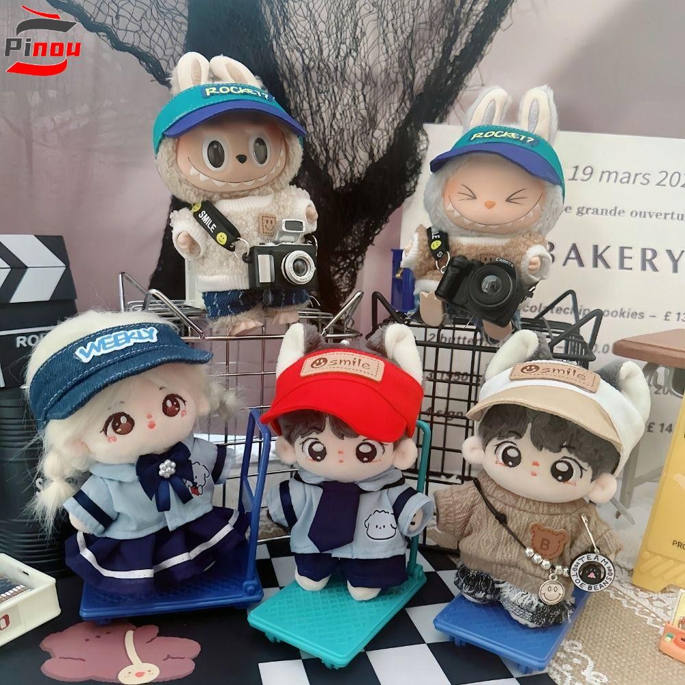 Pinou 17 ซม.ผ้าฝ้ายตุ๊กตาหมวก, Mini Visor หมวก Labubu ตุ๊กตาเบสบอลหมวก, Trim DIY น่ารักแฟชั่นตุ๊กตา Plush เสื้อผ้าเด็กของขวัญ