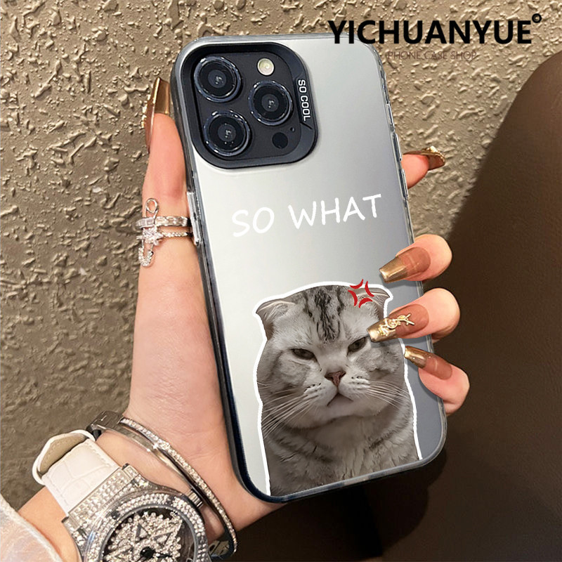 Angry Kitten Style IMDกรณีโทรศัพท์ซิลิโคนสีดำหรูหรา For iPhone 13 16 15 7Plus 14 12 11 Pro MAX 8 6 7 6S Plus XR XS MAX
