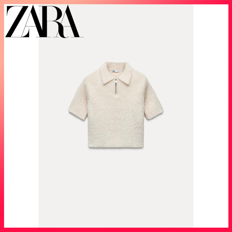 Zara ฤดูใบไม้ร่วงฤดูหนาวใหม่เสื้อผ้าผู้หญิงเสื้อโปโลขนเทียม