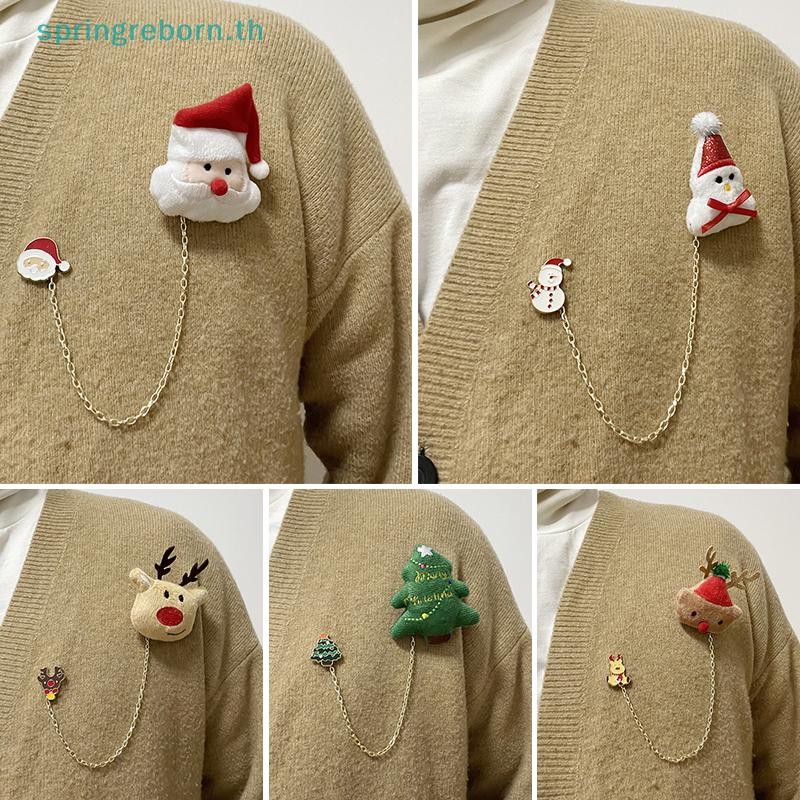 # แฟชั่น TH # การ์ตูนต้นคริสต์มาส Snowman Elk ตุ๊กตา Plush Chain เข็มกลัดเคลือบโลหะผสม Pin เสื้อผ้ากระเป๋าเข็มกลัดตุ๊กตา Xmas ของขวัญ