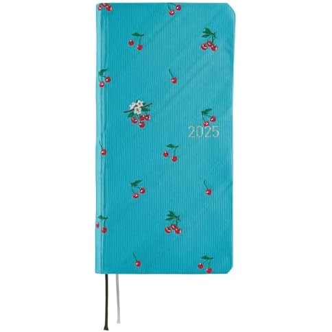 สมุดบันทึก Hobonichi 2025 สัปดาห์MEGA Tie & Chief/Cherry เริ่มในเดือนมกราคม สมุดบันทึกรายสัปดาห์ Weekly Left Slim แนวตั้ง 213 หน้าบันทึกกราฟ【Direct from Japan】