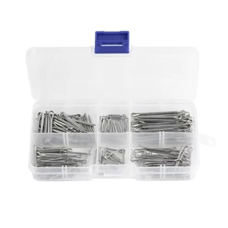 Urlwall 175 ชิ้น Sliver แยก Pins Cotter Fixings ขนาดสารพันสังกะสีเหล็กชุบ Hard Case Link แยก Cotter Pin คุณภาพสูง