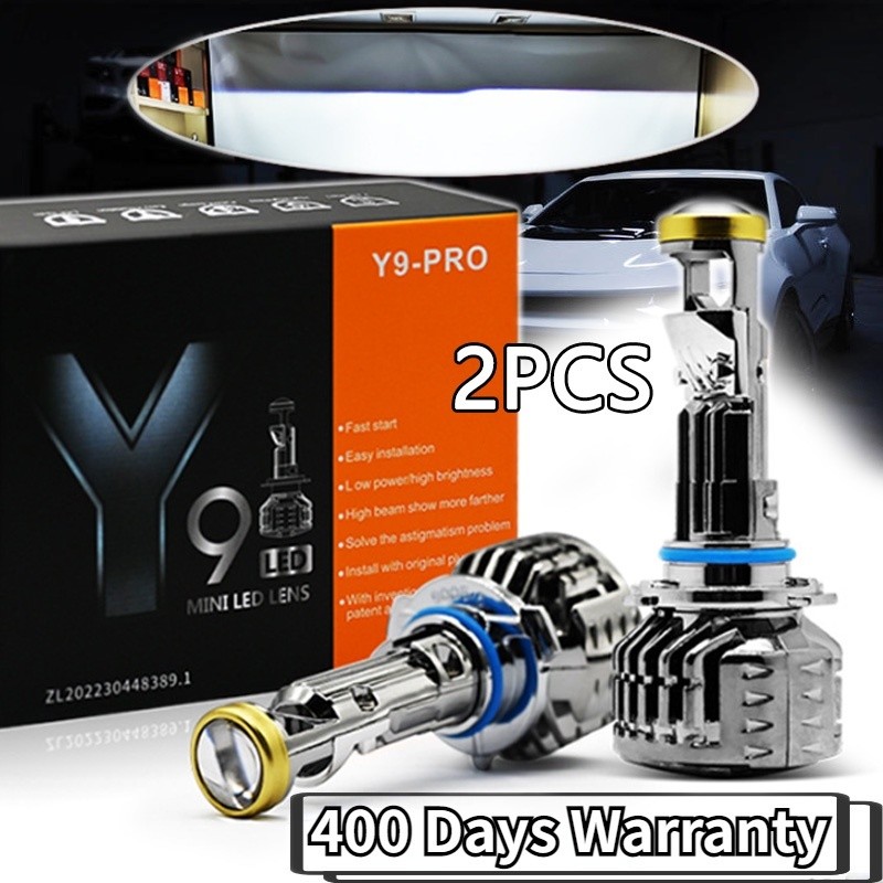 2PCS Y9 Pro ไฟหน้า H7 H11 Canbus Y6 H4 ไฟหน้ารถ LED 6500k Mini เลนส์ไฟหน้า H4 8000LM IP67 กันน้ํา H8
