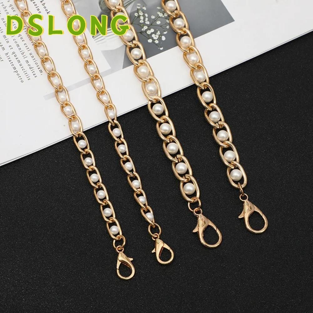 DSLONG กระเป๋าลูกปัดโซ่, 40/60/80/100/120 ซม. กระเป๋าสะพายสายรัด, แฟชั่นโลหะกระเป๋าถือโซ่จับ