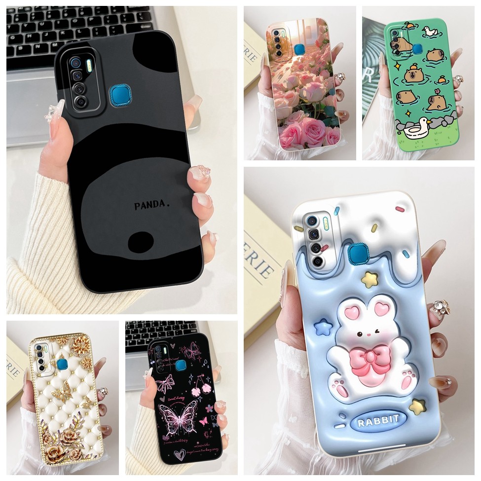 Infinix S5 X652 กรณี S5Lite X652B ความงามแมวน่ารักแฟชั่นตลกซิลิโคนกันกระแทกเคสโทรศัพท์ Infinix S5 Li