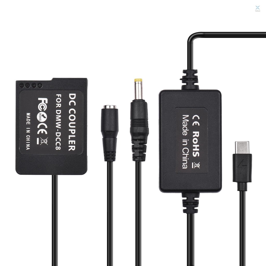 Pd USB Type-C สาย DMW-DCC8 Dummy แบตเตอรี่ DC Coupler DMW-BLC12 สําหรับ Panasonic LUMIX DMC-FZ2500 F