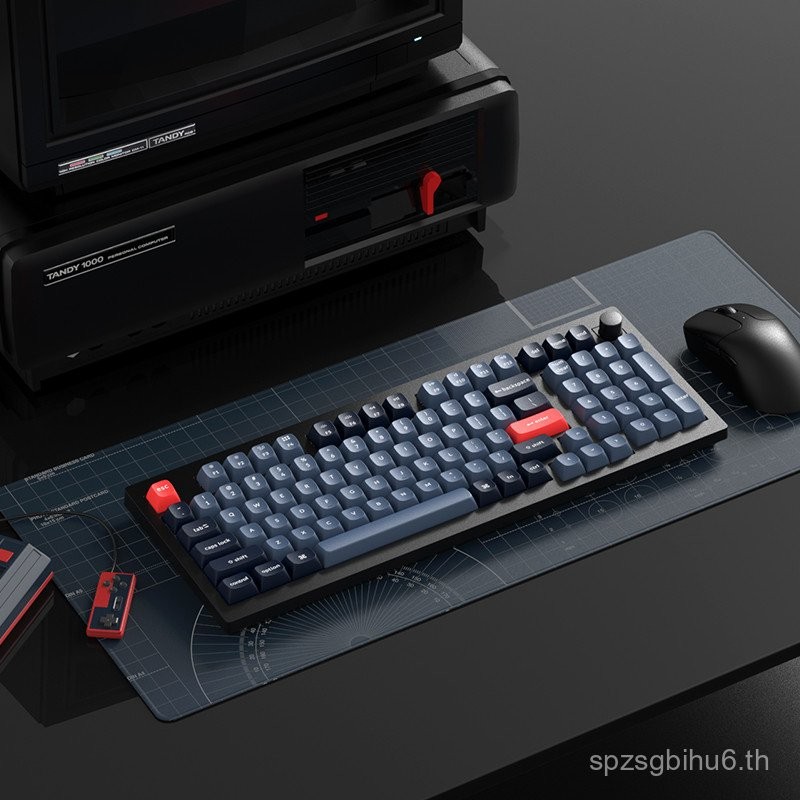 แป้นพิมพ์กลไกบลูทูธไร้สาย Keychron V5max สามโหมด Gasket สำนักงานที่กำหนดเอง98สำนักงานที่ตรงกัน