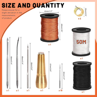 20 ชิ้น ชุดเข็มเย็บหนัง พร้อมด้ามจับทองแดง สําหรับซ่อมแซมรองเท้าหนัง ผ้าใบ DIY