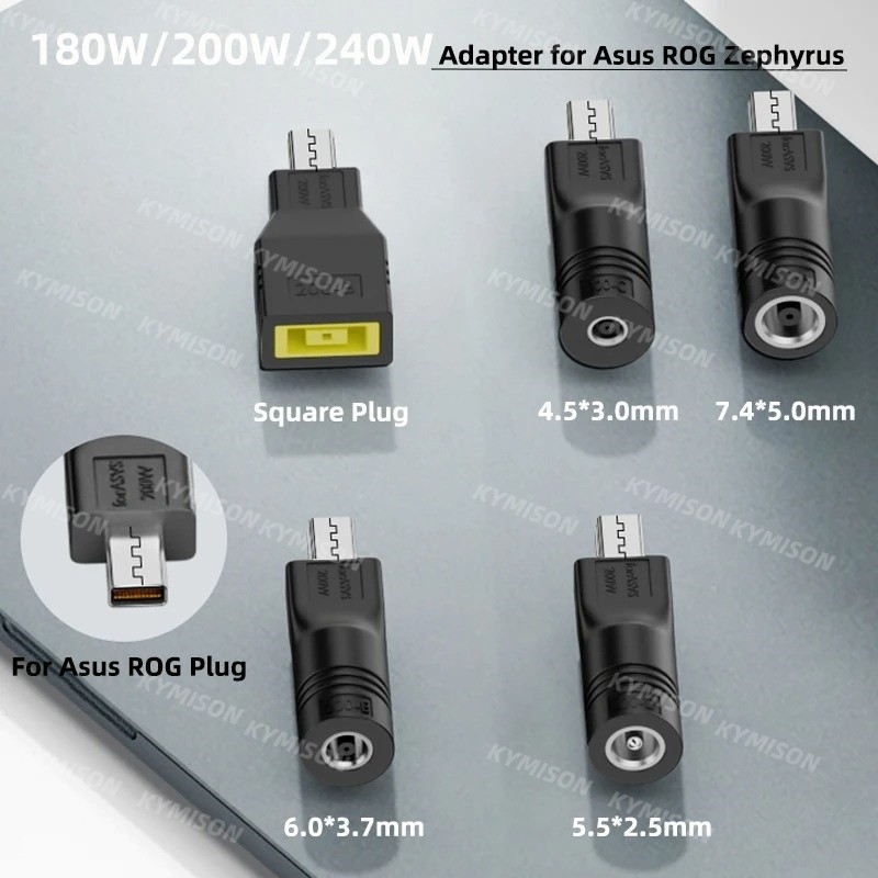 180w 200W 240W Dc Power Adapter สําหรับ Asus ROG Zephyrus G16 G14 แล็ปท็อปชาร์จ Converter สําหรับ Asus Square Notebook Jack Connector